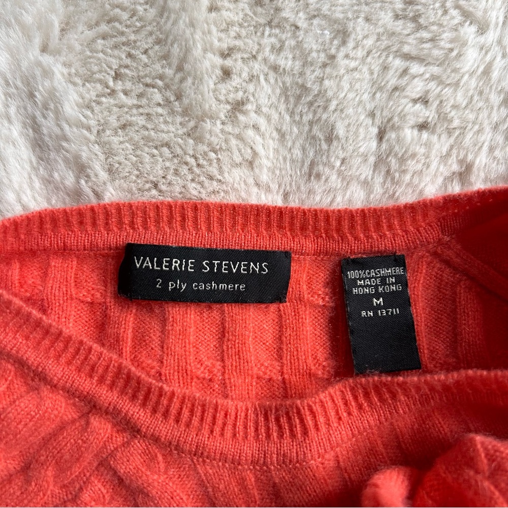 100% Cashmere Valerie Steven’s Orange Sweater - Picture 2 of 4